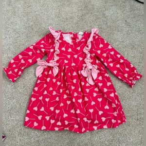 NWOT Stitchy Fish hot pink Valentine toddler dress